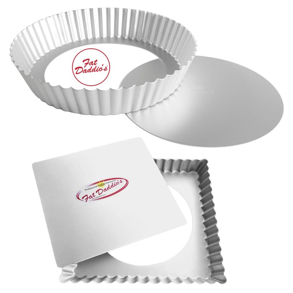 NEW ProSeries Fluted Removable Bottom Fat Daddio's Tart / Quiche Pans-Set of two